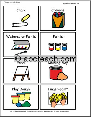 Labels: Illustrated Classroom Items (set  4)