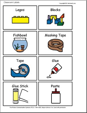 Labels: Illustrated Classroom Items (set  5)