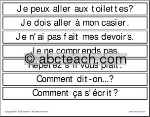 French: Expressions utiles pour la classe
