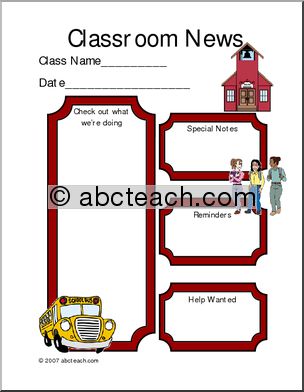 Classroom Newsletter: Back to School Theme (color)