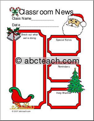 Classroom Newsletter: Christmas theme (color)
