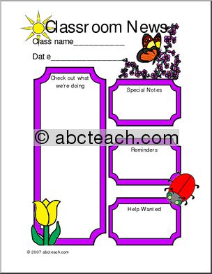 Classroom Newsletter: Spring (color)