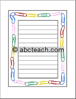 Border Paper: Paper Clips (elementary)