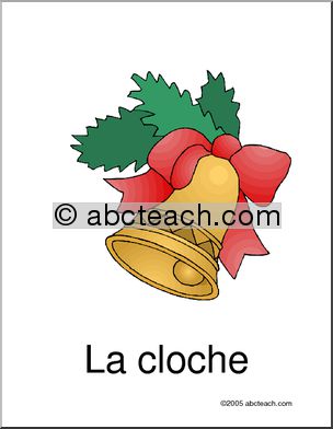French: NoÃŽl; Cloche Vocabulary Poster