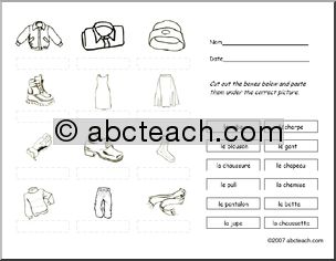 French: Vocabulary Practice–Clothing