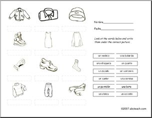 Spanish: Elementary clothing exercise