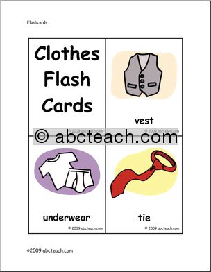 Flashcards: Clothes (color) set 1