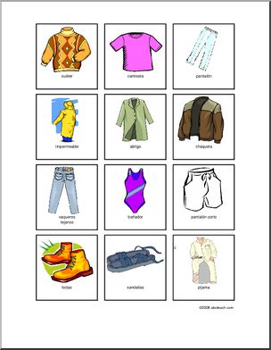 Spanish: Clothing Vocabulary Game