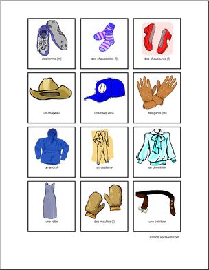 French: Clothing “Concentration” game