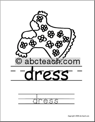 Coloring Page: Write and Color “Dress” (ESL)