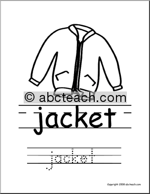 Coloring Page: Write and Color “Jacket” (ESL)