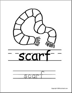 Coloring Page: Write and Color “Scarf” (ESL)