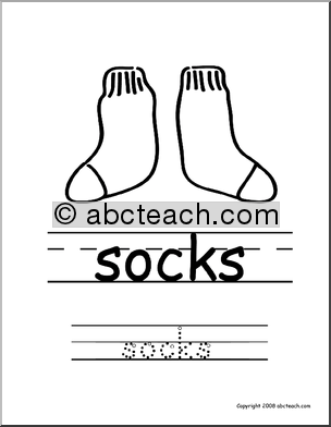 Coloring Page: Write and Color “Socks” (ESL)