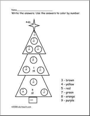 Color by Numbers: Christmas Tree Addition (primary)