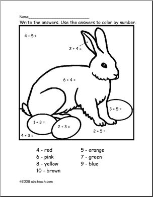 Color by Numbers: Easter Bunny (primary)