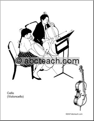 Coloring Page: Cello