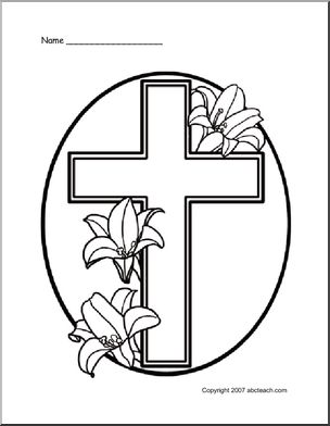 Coloring Page: Easter Cross