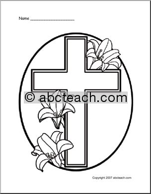 Coloring Page: Easter Cross