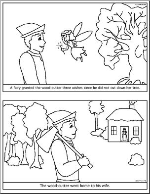the three wishes coloring pages