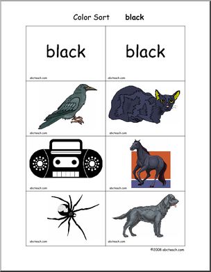 Flashcards: Color Sort – black