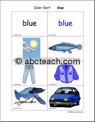 Flashcards: Color Sort – blue