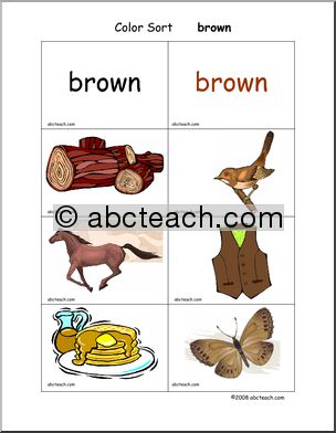 Flashcards: Color Sort – brown