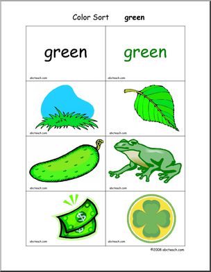 Flashcards: Color Sort – green