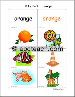 Flashcards: Color Sort – orange