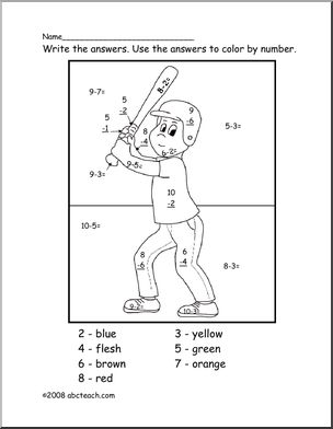 Baseball Player (primary/elem) Clip Art