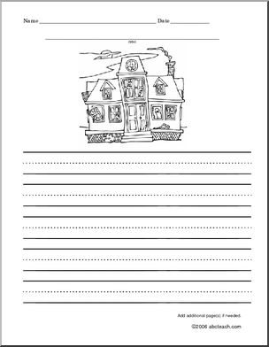 Haunted House (k/primary) Color and Write