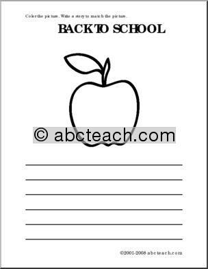 Color and Write: Back to School Apple (primary)