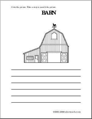 Barn (primary) Color and Write