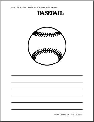 Baseball (primary) Color and Write