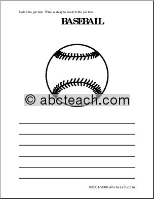 Baseball (primary) Color and Write