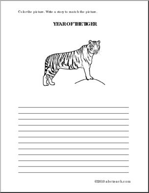 Color and Write: Chinese Tiger (elem)