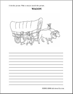 Covered Wagon (elem) Color and Write