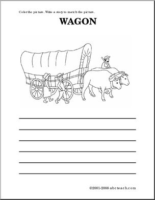 Covered Wagon (primary) Color and Write