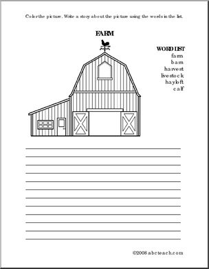 Farm (elem) Color and Write Prompt