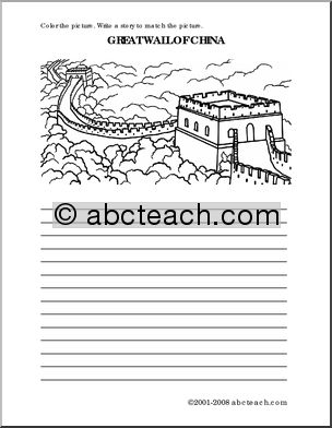 Great Wall of China (elem) Color and Write