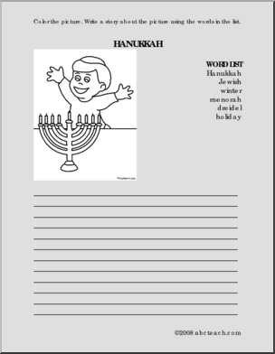 Hanukkah – Boy Color and Write