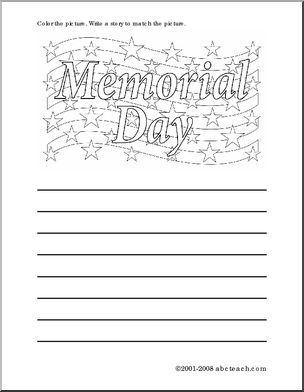 Memorial Day (primary) Color and Write