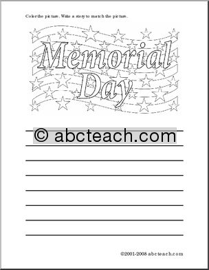 Memorial Day (primary) Color and Write