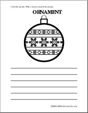 Christmas – Ornament (primary) Color and Write