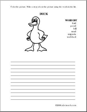Duck Color and Write Prompt