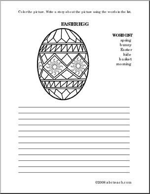 Easter Egg (elem) Color and Write Prompt