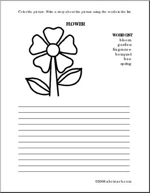 Flower (elem) Color and Write Prompt