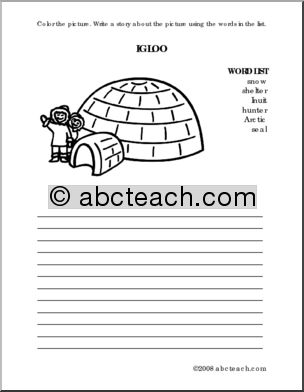 Igloo (elem) Color and Write Prompt