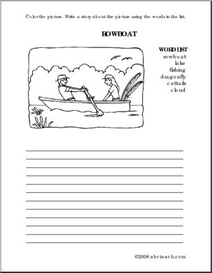 Rowboat (elem) Color and Write Prompt