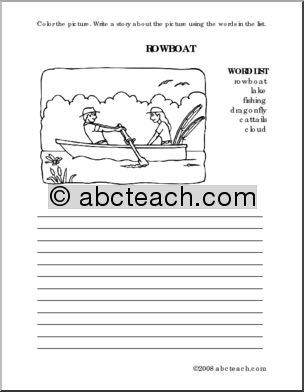 Rowboat (elem) Color and Write Prompt