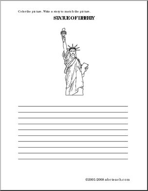 Statue of Liberty (elem) Color and Write
